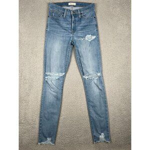 Madewell Womens Jeans 9" High-Rise Skinny 28T (fits 26x32) Blue Denim Stretch